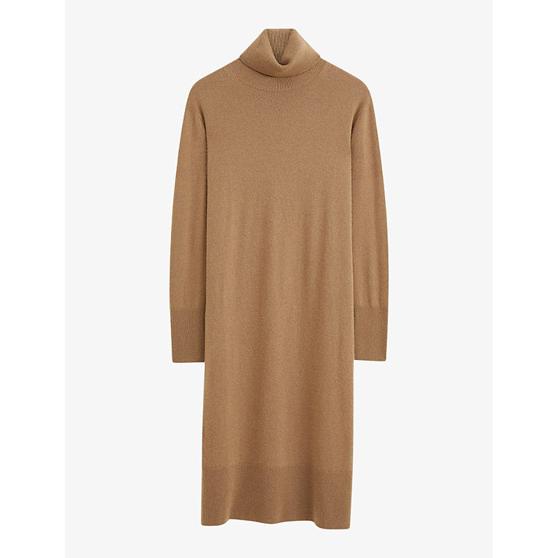 Joseph High-neck relaxed-fit cashmere midi dress | JOSEPH