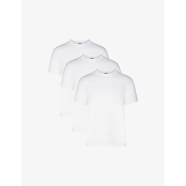 Skims Crewneck slim-fit pack of three stretch-jersey T-shirts