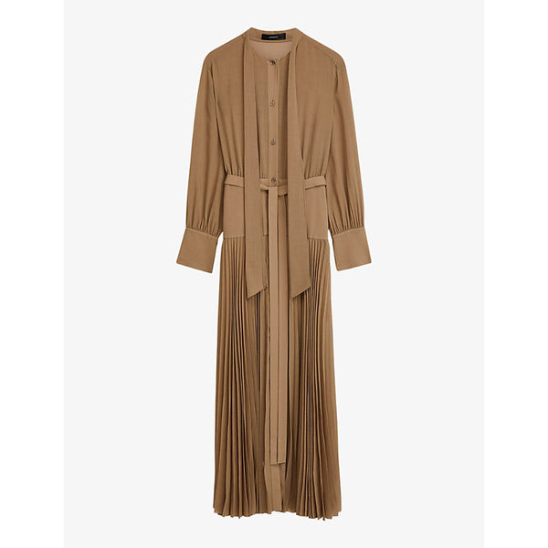 Joseph Lisa dropped-waist long-sleeve wool-blend maxi dress