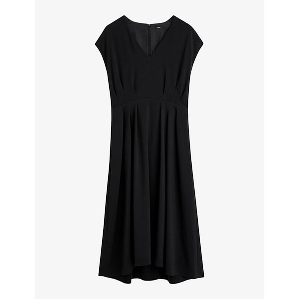 Joseph Cady Turot V-neck cap-sleeve stretch-woven midi dress