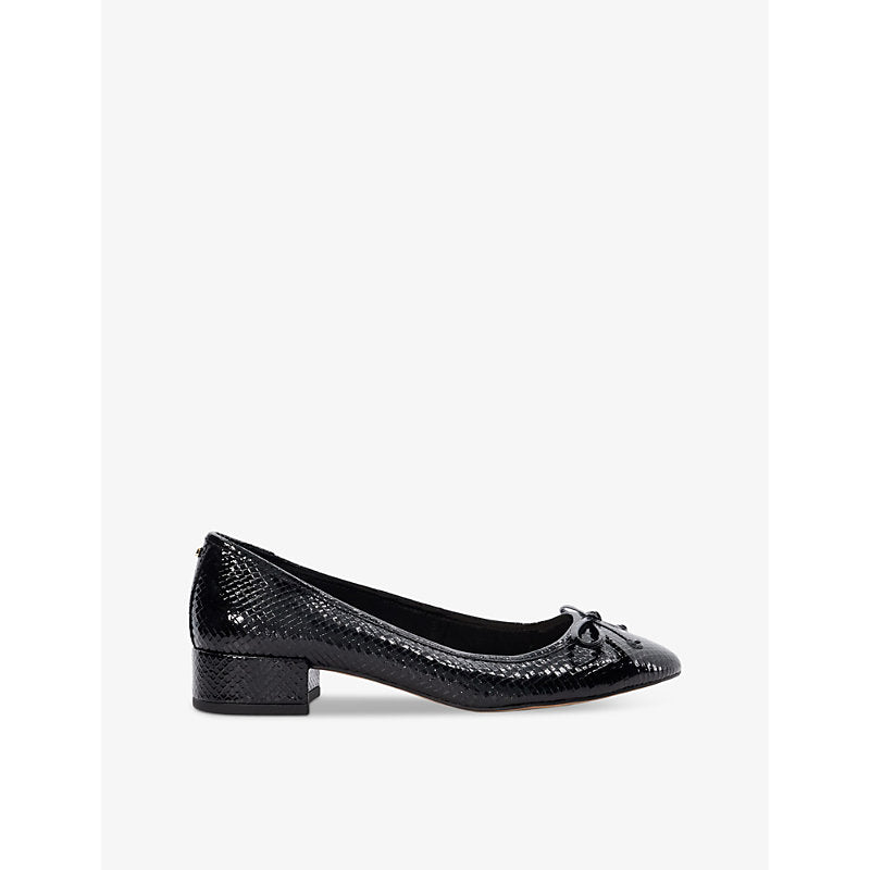 Dune Admirably bow patent ballet pumps