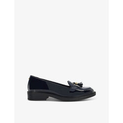 Dune Grape textured-vamp patent loafers