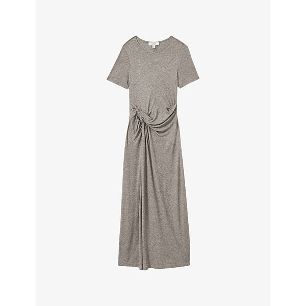 Reiss Hadley twist-detail jersey midi dress