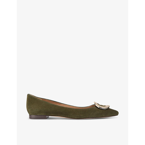 Lk Bennett Lisette buckle-embellished suede flats