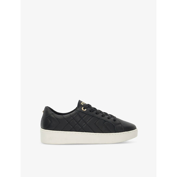 Dune Egent quilted platform-sole lace-up leather trainers