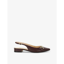 Dune Hopewell branded snaffle-trim leather slingback flats