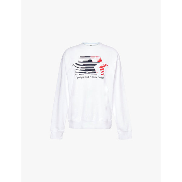  Sporty & Rich Team USA logo-embroidered cotton-jersey sweatshirt