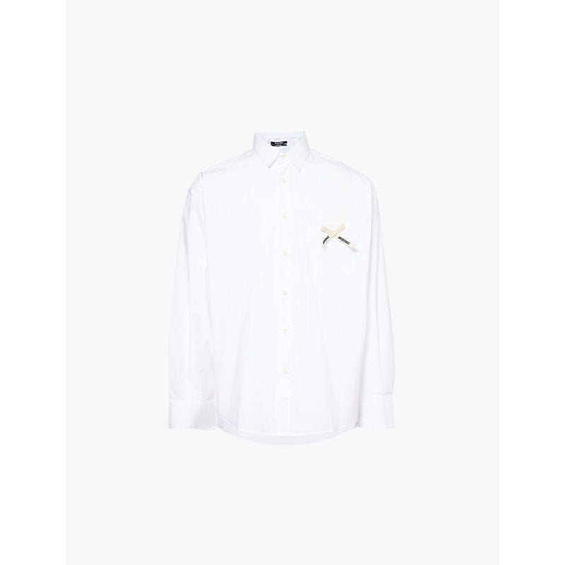  Jacquemus La chemise Simon brand-bow regular-fit stretch-cotton shirt