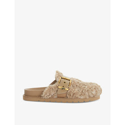 Dune Glorria buckle-embellished faux-fur mules