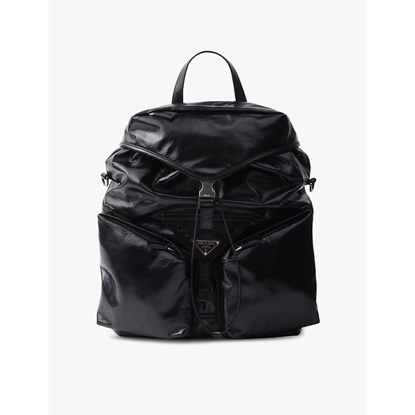 Prada Multi-pocket brand-plaque leather backpack | Prada