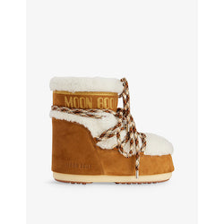 Moon Boot Icon Low logo-print shearling and suede snow boots | Moon Boot