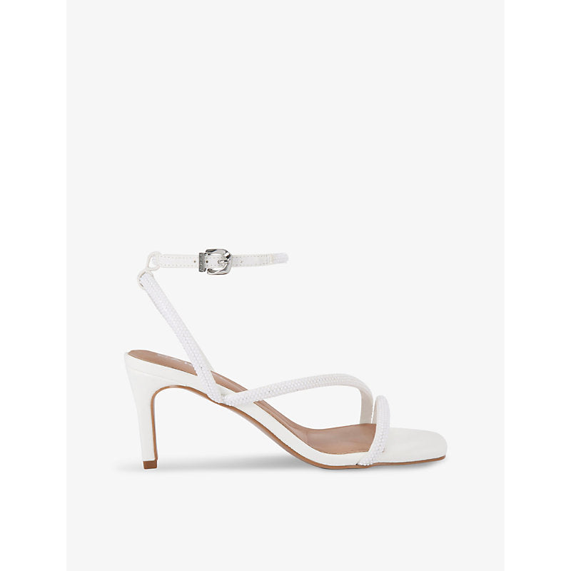 Carvela Paparazzi Low bead-embellished faux-leather heeled sandals