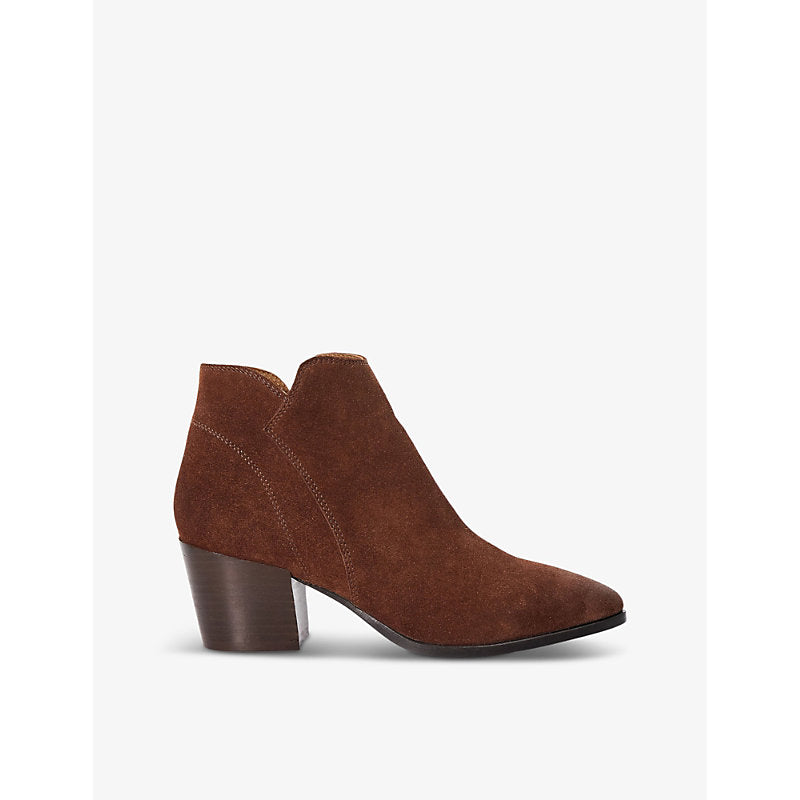 Dune Parlor cropped heeled suede ankle boots