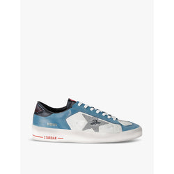 Golden Goose Men's Stardan logo-print leather low-top trainers | Golden Goose