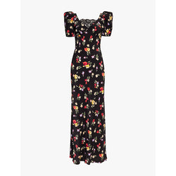 Rodarte Tulip puffed-short-sleeves silk maxi dress | RODARTE