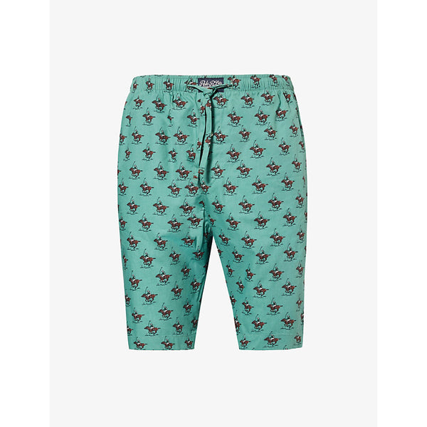 Polo Ralph Lauren Jockey-print relaxed-fit cotton-poplin pyjama shorts