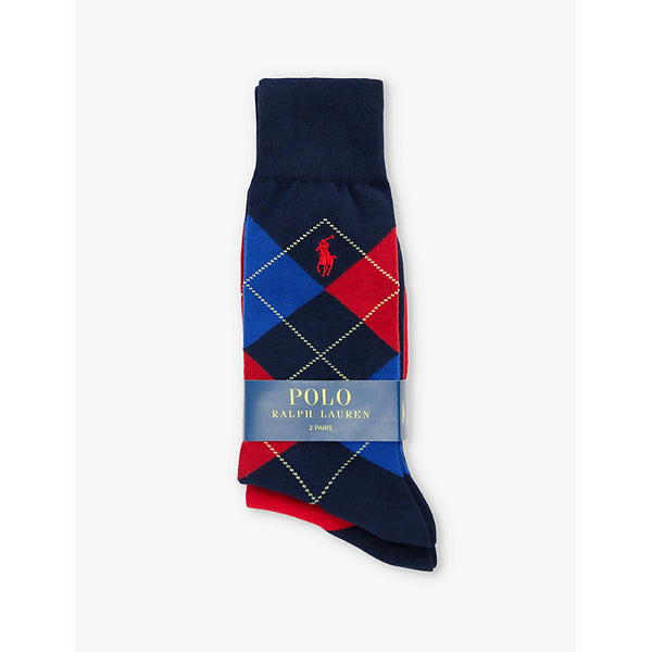 Polo Ralph Lauren Argyle-knit pack of two cotton-blend socks