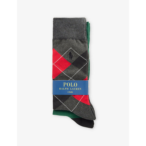 Polo Ralph Lauren Argyle-knit pack of two cotton-blend socks