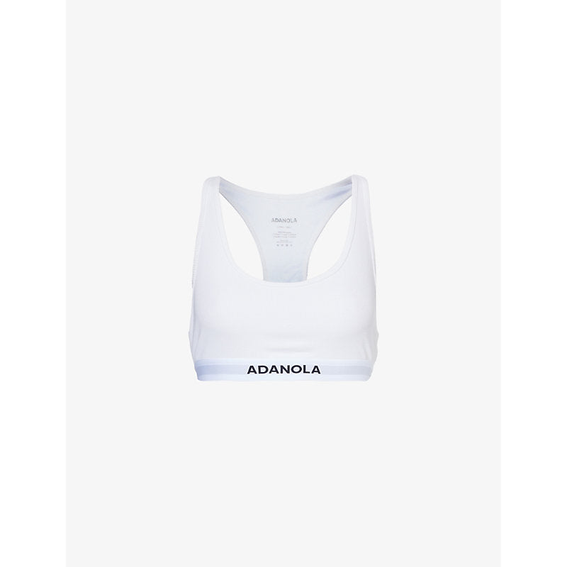 Womens Adanola Branded-waistband ribbed racer stretch-woven bra