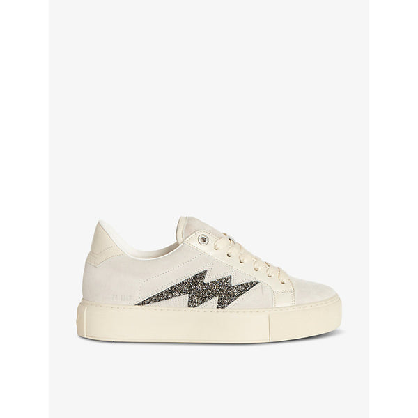 Zadig&Voltaire ZV1747 La Flash Swarovski crystal-embellished suede low-top trainers | Zadig&Voltaire