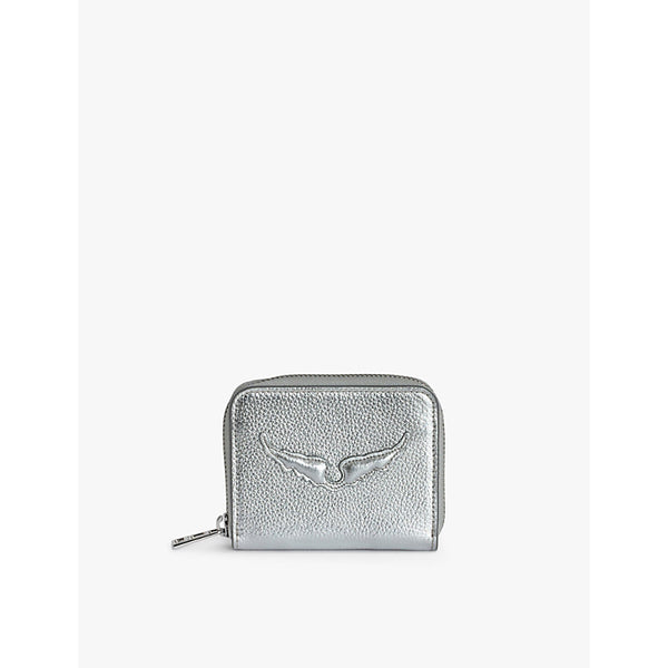 Zadig&Voltaire Metallic-finish leather coin purse