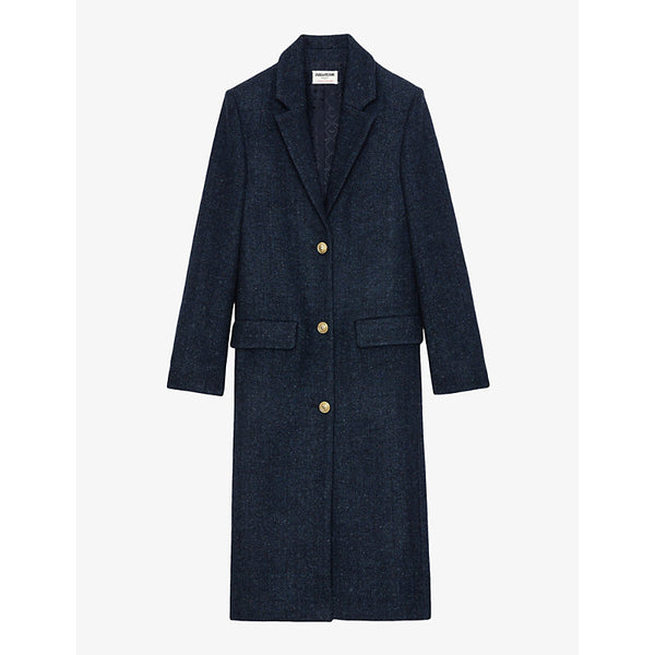 Zadig&Voltaire Mio herringbone-pattern recycled wool-blend coat