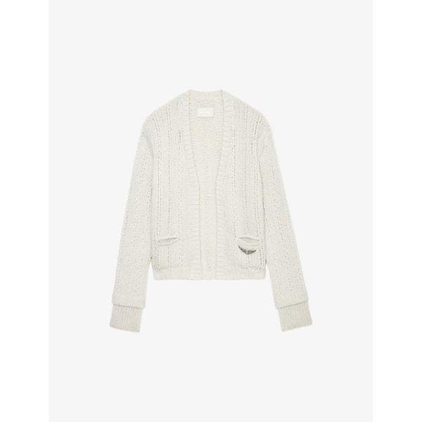 Zadig&Voltaire Travy cable-knitted wool cardigan