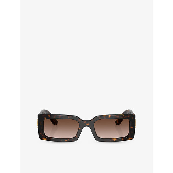 Dolce & Gabbana DG4416 Rectangle-Frame Tortoiseshell Acetate Sunglasses