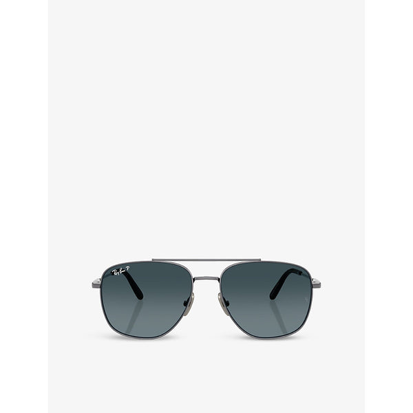 Ray-Ban RB8097 Square-Shape Titanium Sunglasses