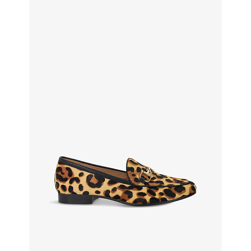 Dune Glair leopard-print leather loafers