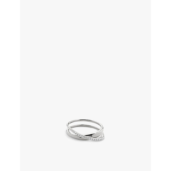 Monica Vinader Nura Wrap sterling-silver and 0.108ct brilliant-cut lab-grown diamond ring