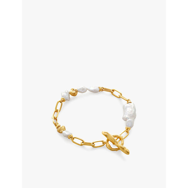 Monica Vinader x Amy Powney 18ct yellow gold-plated vermeil sterling-silver and pearl bracelet