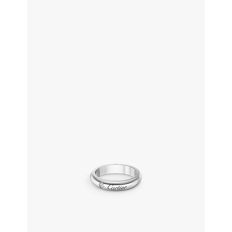 C de Cartier platinum and 0.03ct brilliant-cut diamond ring