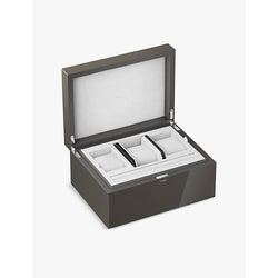 Santos de Cartier lacquered-wood watch and cufflink box