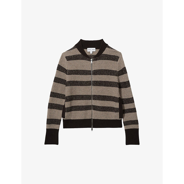 Reiss x Les 100 Ciels striped wool and cashmere cardigan