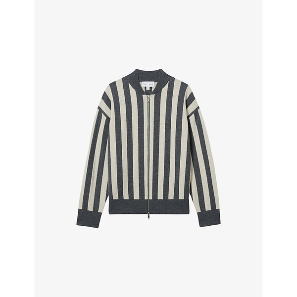 Reiss x 100 Ciels Blake striped wool and cashmere-blend cardigan