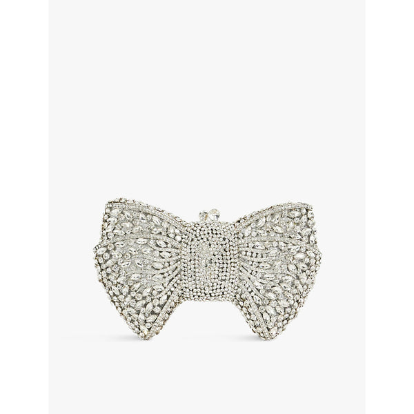 Dune Enchant bow diamante-embellished clutch bag