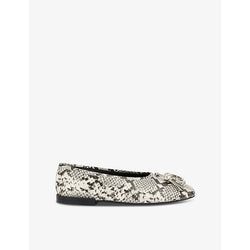 Whistles Cilou tassel snake-embossed leather ballet flats | Whistles