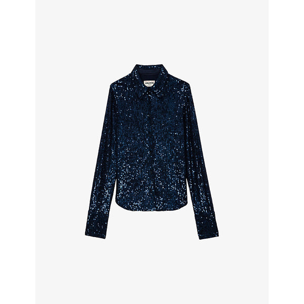 Zadig&Voltaire Tawny sequin-embellished stretch-woven shirt