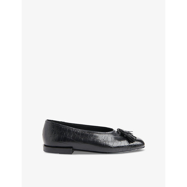 Whistles Cilou tassel croc-embossed leather ballet flats