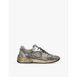 Golden Goose Running Dad contrast-panel leather and suede low-top trainers