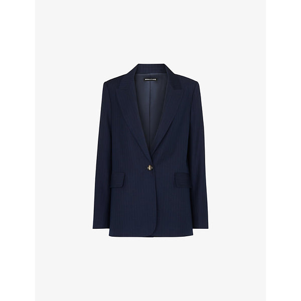 Whistles Single-breasted pinstripe stretch-woven blazer