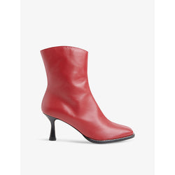 Whistles Nettie stitch-trim heeled leather ankle boots