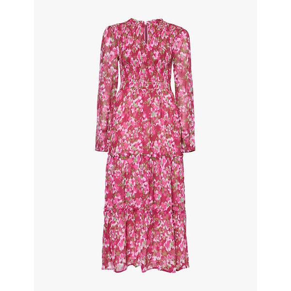 Aspiga Claudine floral-pattern woven midi dress