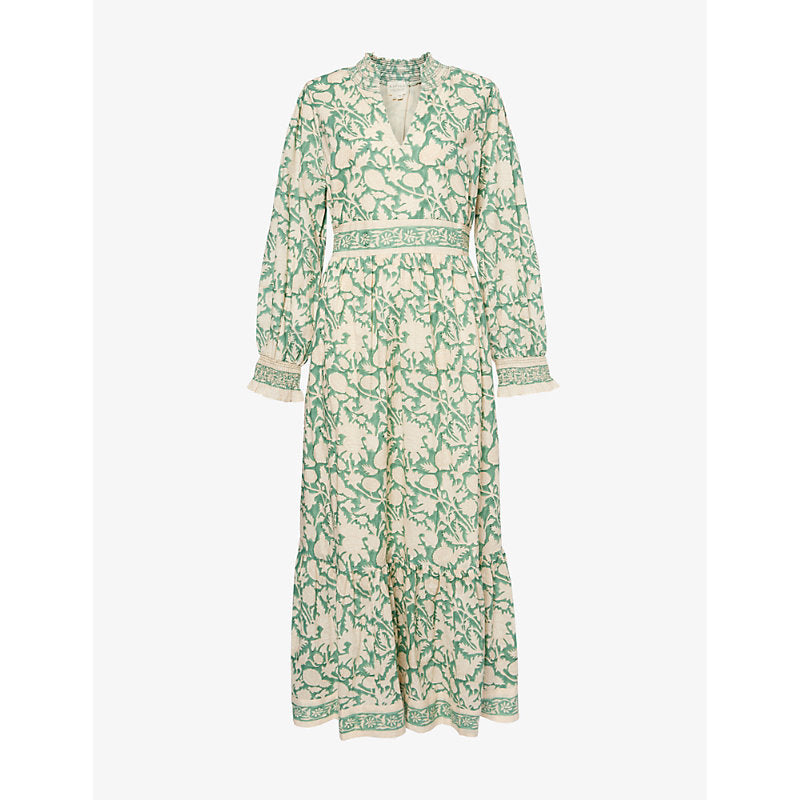 Aspiga Emmeline floral-pattern organic-cotton midi dress | ASPIGA