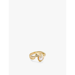 Astley Clarke Floe 18ct yellow gold-plated vermeil sterling-silver and freshwater-pearl ring