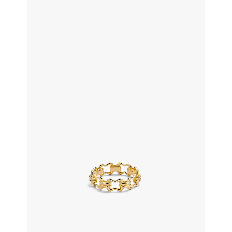 Astley Clarke Floe Link interlock-design 18ct gold vermeil ring