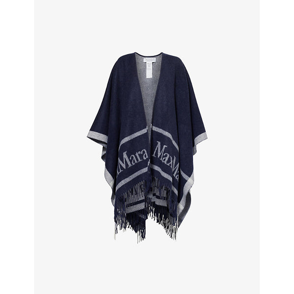 Max Mara Hilde Fringed Relaxed-Fit Wool Poncho