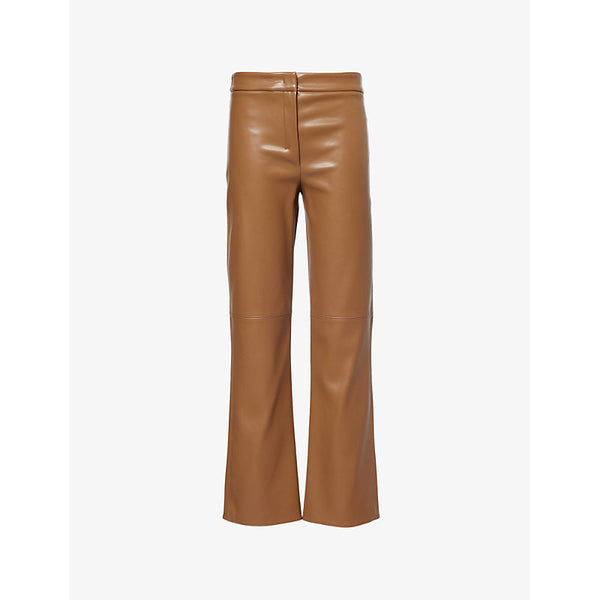 S Max Mara Sublime Straight-Leg Coated Faux-Leather Trousers