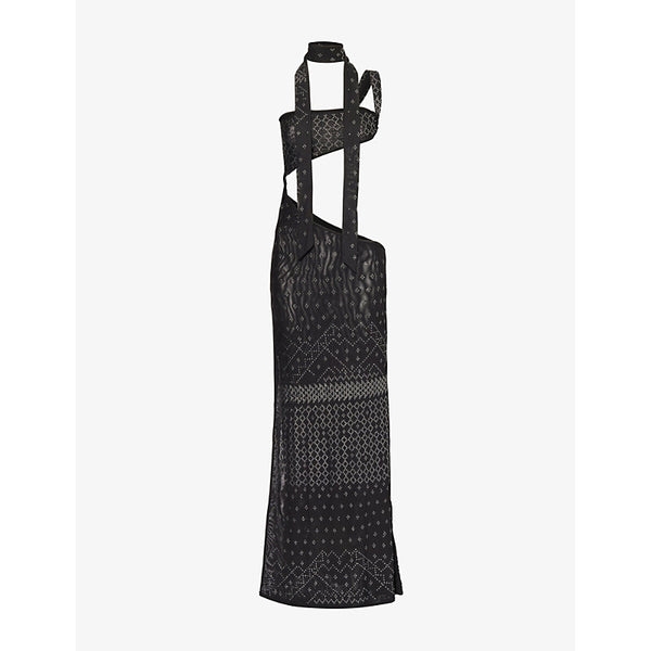 Jaded London Opaline studded stretch-woven maxi dress | JADED LONDON